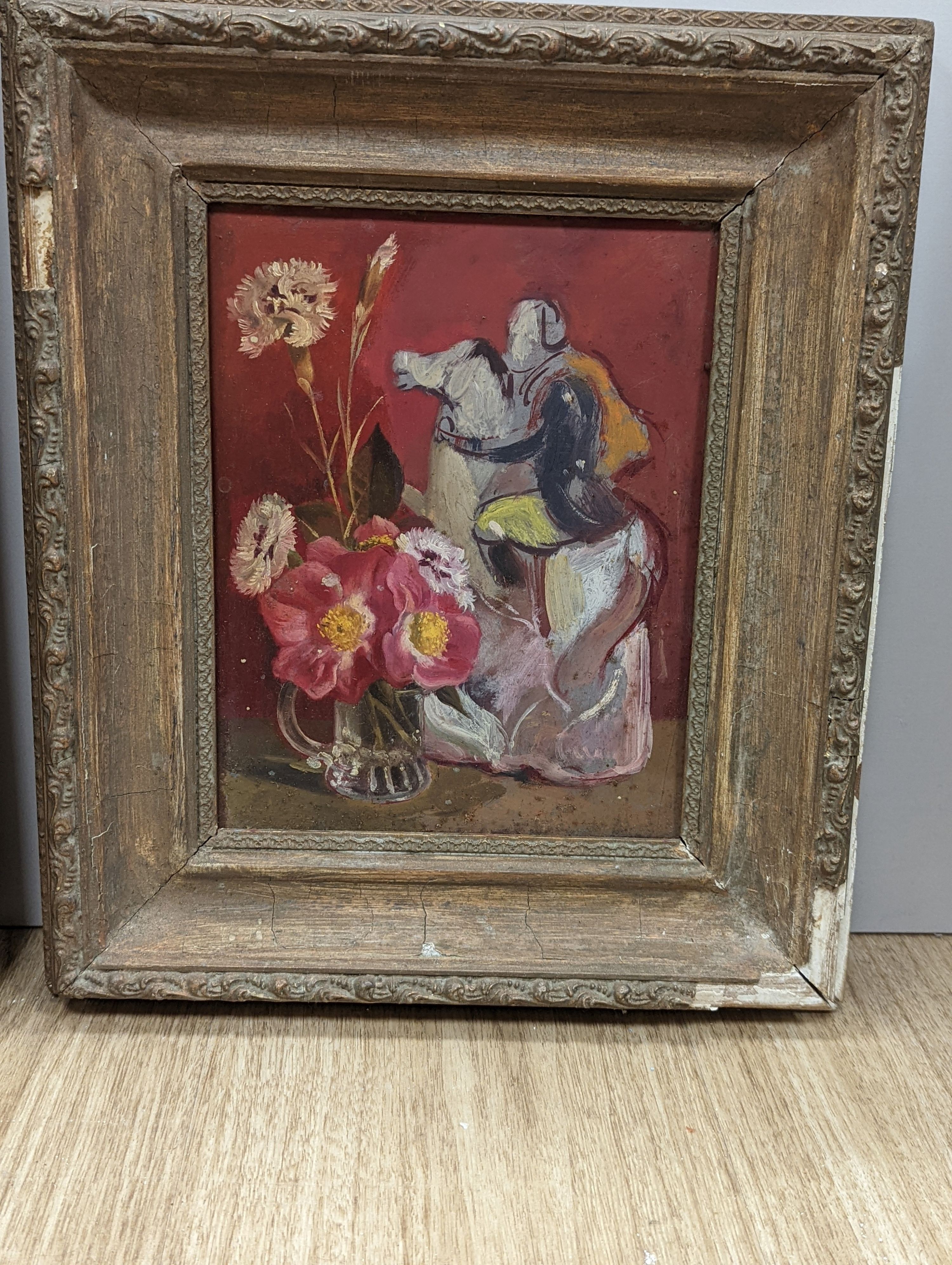 Henry James Neave, five assorted oil still lifes, mostly flowers in vases, one signed, largest 60 x 40cm